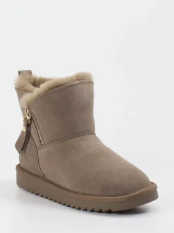 Ara – Stiefeletten aus Veloursleder in Taupe