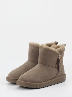 Ara – Stiefeletten aus Veloursleder in Taupe