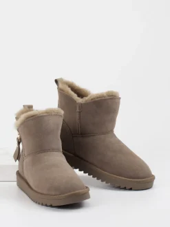 Ara – Stiefeletten aus Veloursleder in Taupe
