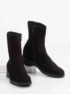 Arche – Chelsea-Stiefelette aus Nubukleder schwarz