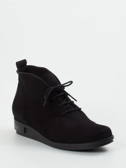 Arche – Keilabsatz-Bootie aus Nubukleder schwarz