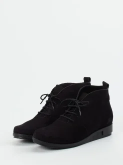 Arche – Keilabsatz-Bootie aus Nubukleder schwarz