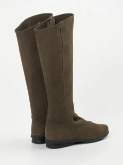 Arche – Kniehohe Stiefel aus Nubukleder olivbraun
