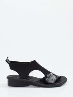 Arche – Komfortsandalen aus Stretch mit Lackdetail