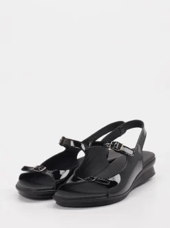 Arche – Komfort-Sandalen aus Lackleder Schwarz