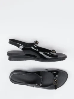 Arche – Komfort-Sandalen aus Lackleder Schwarz