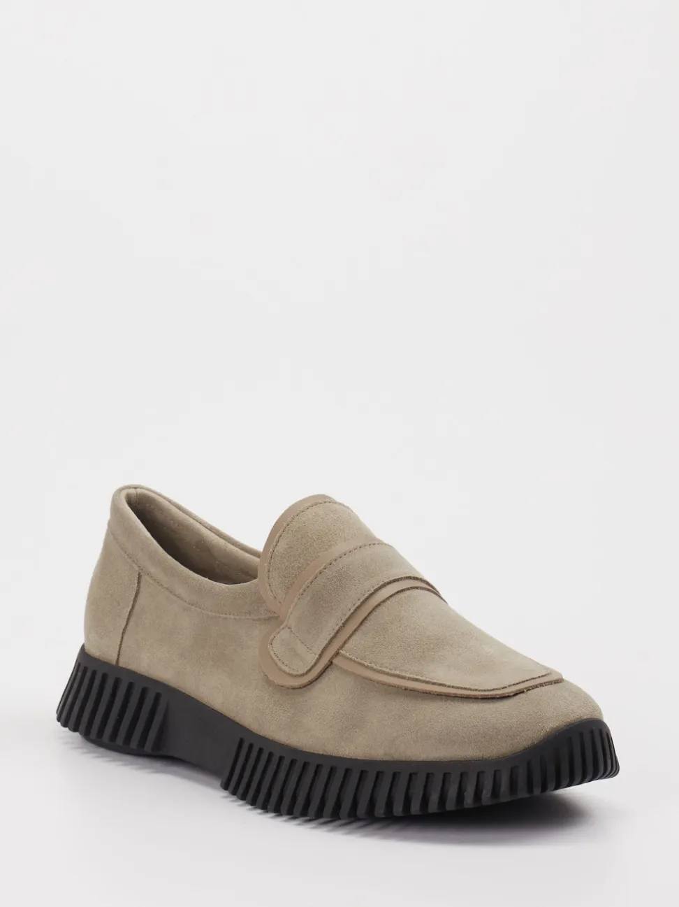Arche – Loafer aus Veloursleder in Beigegrau