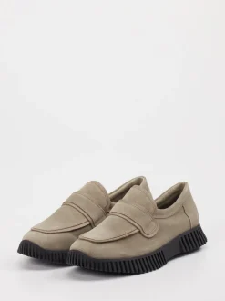 Arche – Loafer aus Veloursleder in Beigegrau