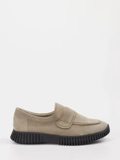 Arche – Loafer aus Veloursleder in Beigegrau