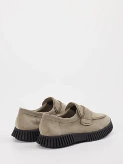 Arche – Loafer aus Veloursleder in Beigegrau