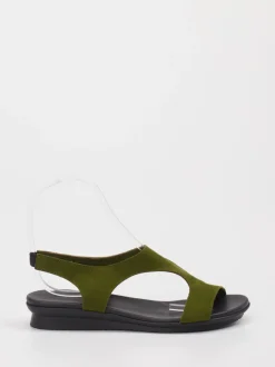 Arche – Sandalen aus Veloursleder in Olivgrün