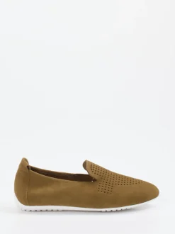 Arche – Slipper aus Nubukleder in Cognacbraun