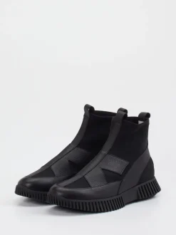 Arche – Sock-Boots aus Textil und Leder schwarz