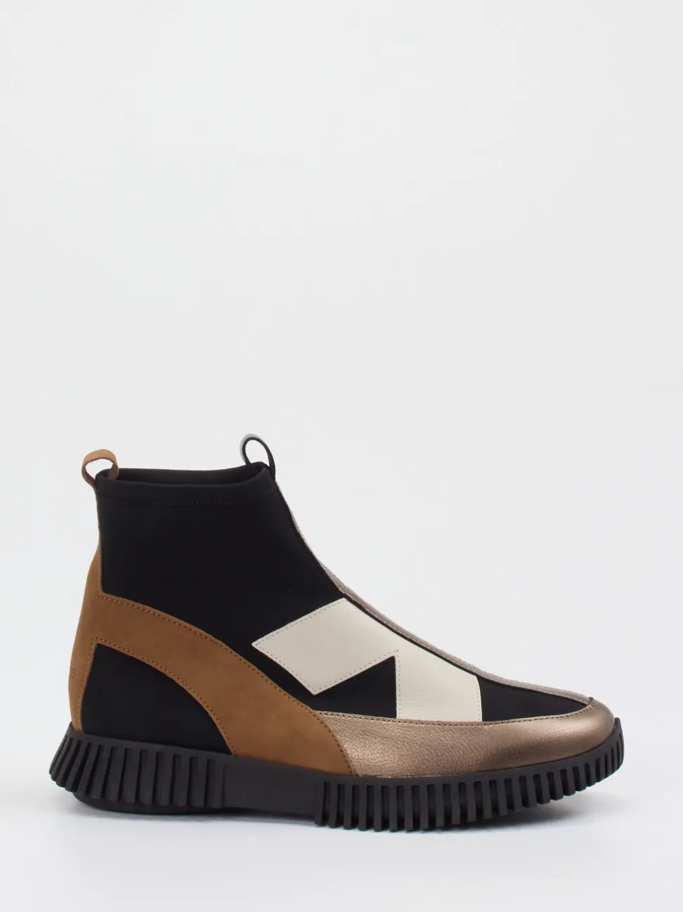 Arche – Sock-Stiefelette aus Textil und Leder schwarz