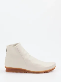 Arche – Stiefelette aus genarbtem Leder cremeweiß