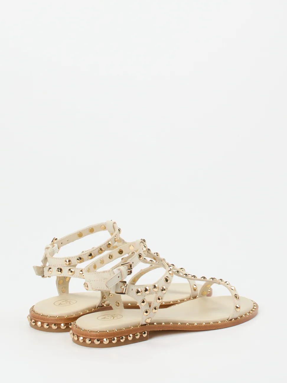 ASH – Riemchensandalen aus Kalbleder mit Goldnieten