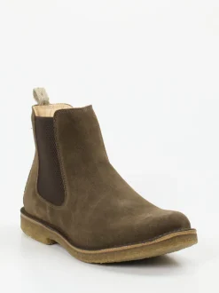 Astorflex – Chelsea Boots aus Veloursleder olivbraun