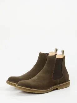 Astorflex – Chelsea Boots aus Veloursleder olivbraun
