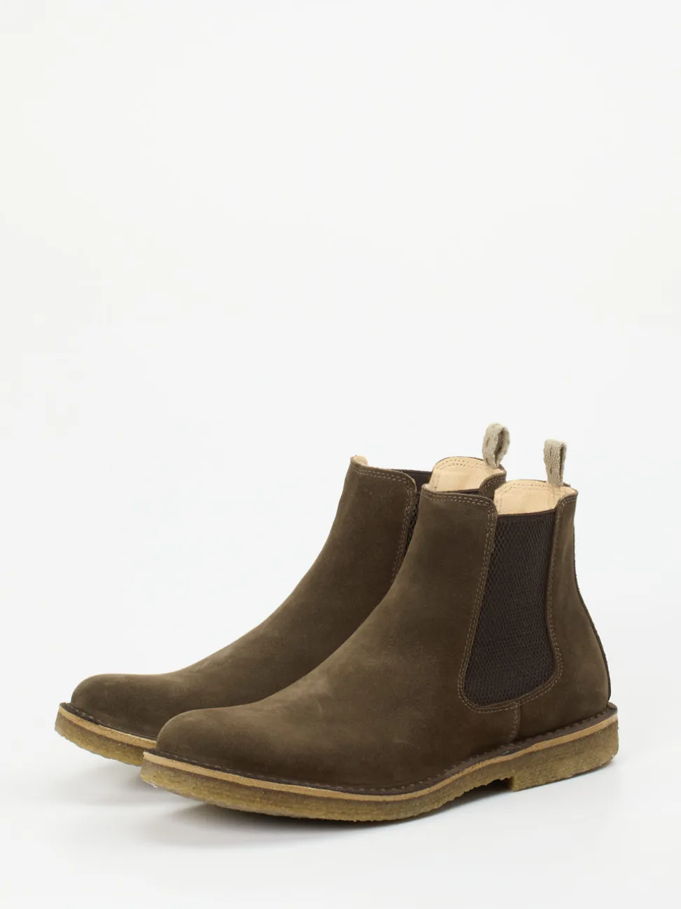 Astorflex – Chelsea Boots aus Veloursleder olivbraun