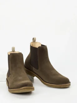 Astorflex – Chelsea Boots aus Veloursleder olivbraun