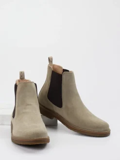 Astorflex – Chelsea Boots aus Veloursleder beigegrau