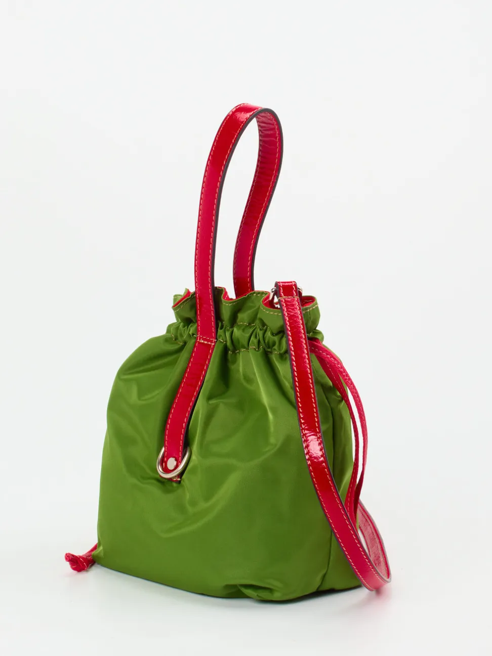AU 79 – Beuteltasche aus Textil und Leder grasgrün