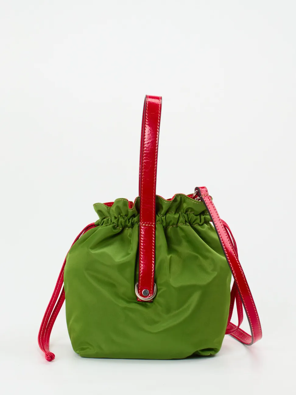 AU 79 – Beuteltasche aus Textil und Leder grasgrün