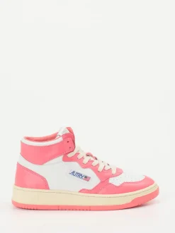 Autry – High-Top Sneaker aus Leder in Pink-Weiß