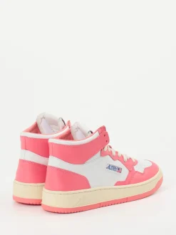 Autry – High-Top Sneaker aus Leder in Pink-Weiß