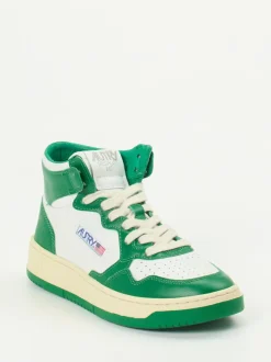 Autry – High-Top-Sneaker aus Leder in Grün-Weiß
