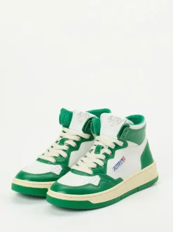Autry – High-Top-Sneaker aus Leder in Grün-Weiß