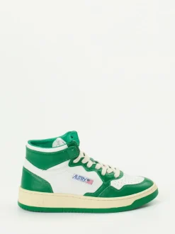Autry – High-Top-Sneaker aus Leder in Grün-Weiß