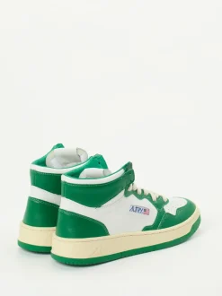 Autry – High-Top-Sneaker aus Leder in Grün-Weiß