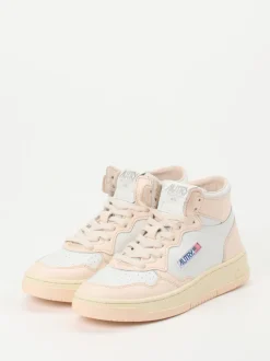 Autry – Mid-Top Sneaker aus Kalbleder Blassrosa