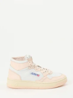 Autry – Mid-Top Sneaker aus Kalbleder Blassrosa