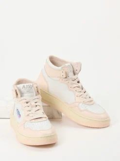 Autry – Mid-Top Sneaker aus Kalbleder Blassrosa