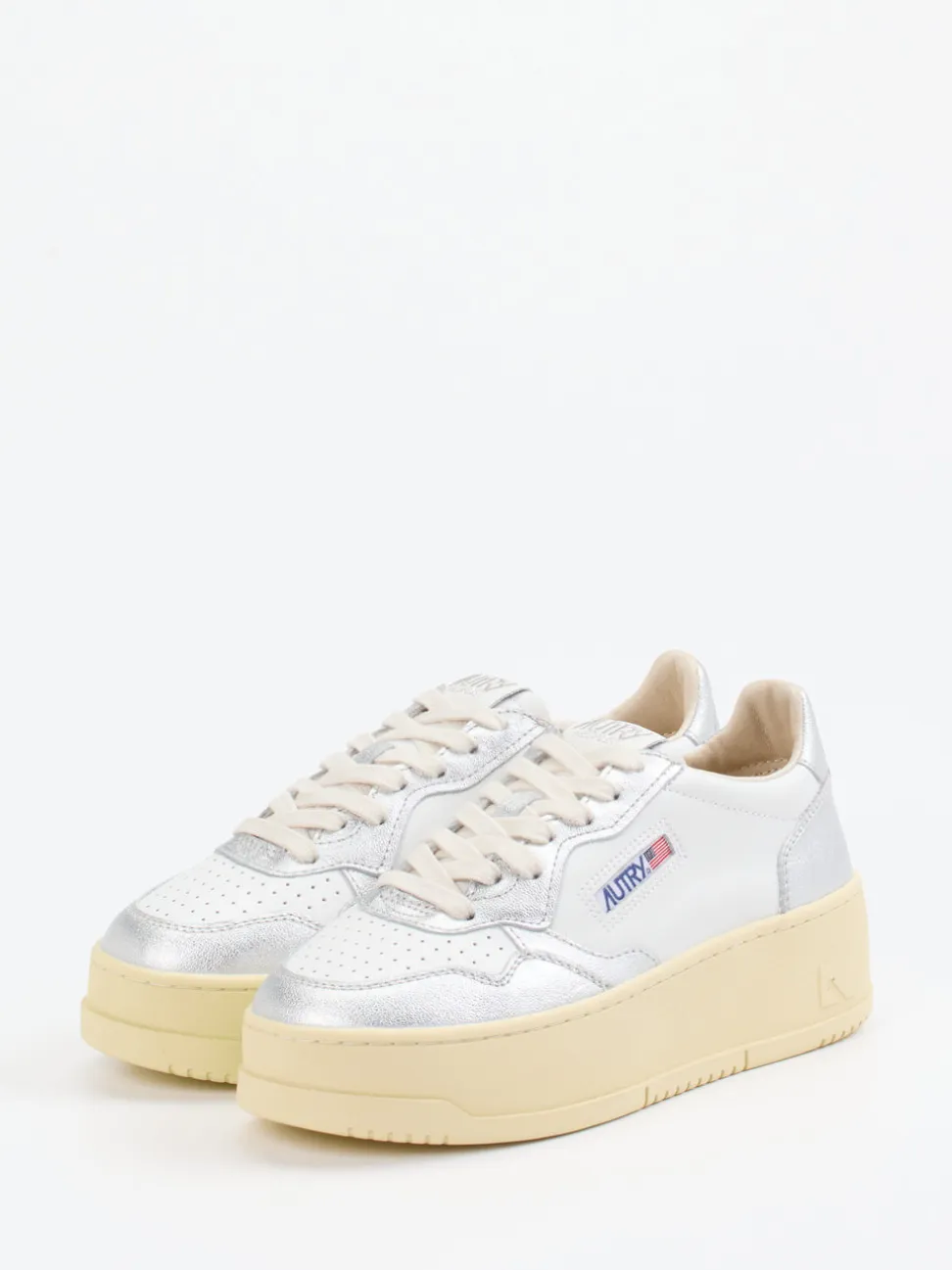 Autry – Plateau-Sneaker aus Leder in Weiß