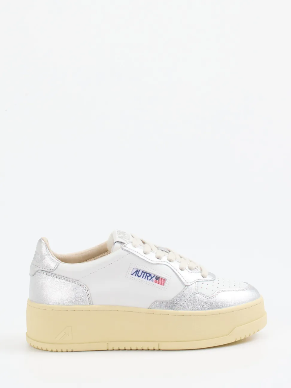Autry – Plateau-Sneaker aus Leder in Weiß