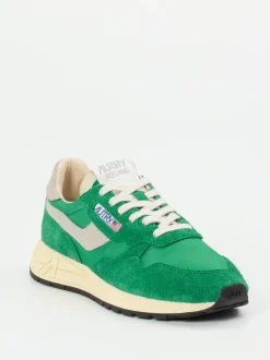 Autry – Retro-Sneaker aus Textil und Veloursleder grün