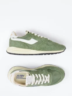 Autry – Retro-Sneaker aus Veloursleder und Nylon oliv