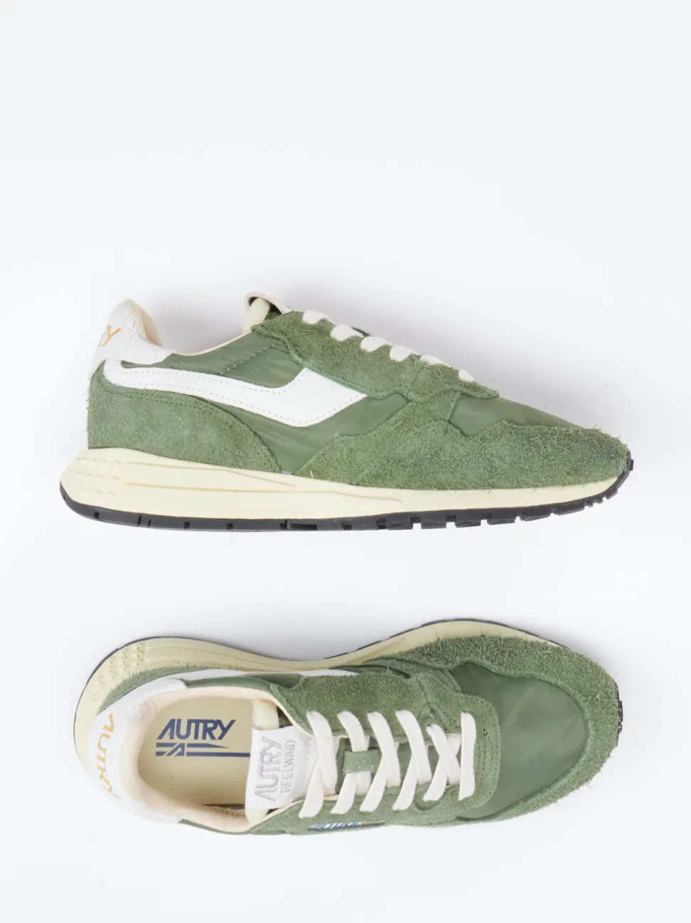 Autry – Retro-Sneaker aus Veloursleder und Nylon oliv