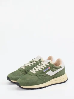 Autry – Retro-Sneaker aus Veloursleder Olivgrün