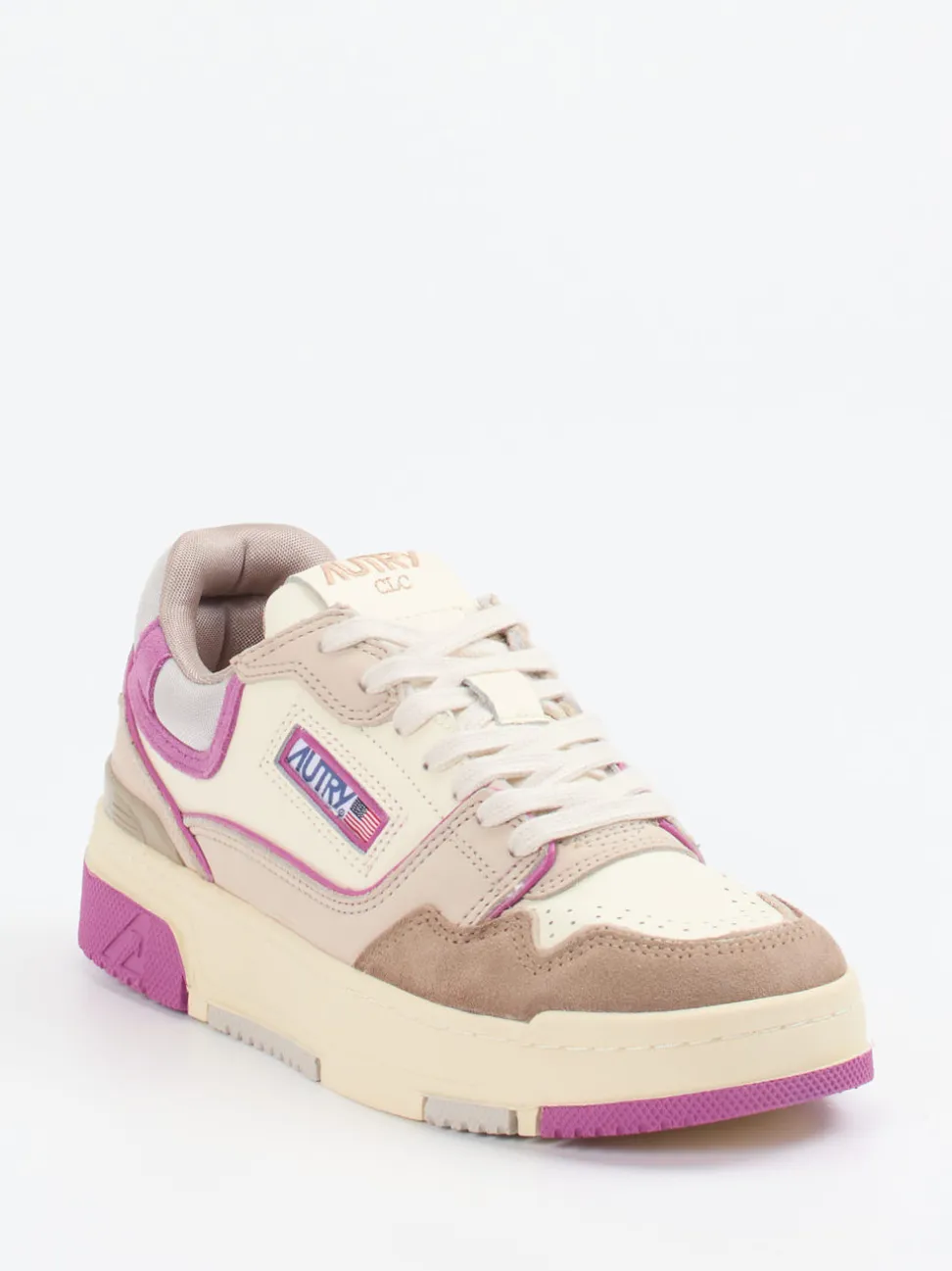Autry – Sneaker aus Kalbleder Cremeweiß-Pink