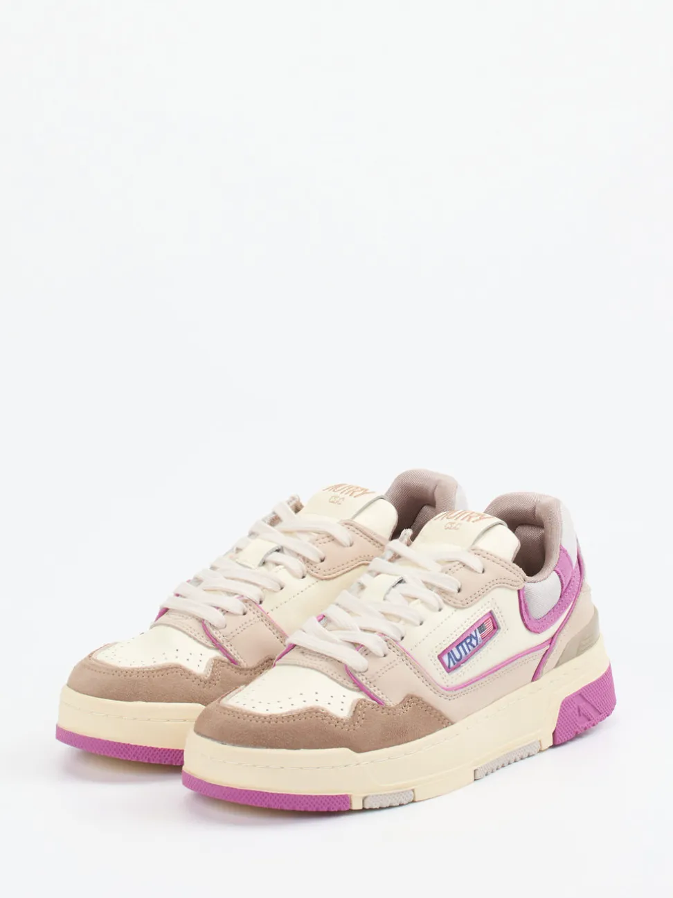 Autry – Sneaker aus Kalbleder Cremeweiß-Pink