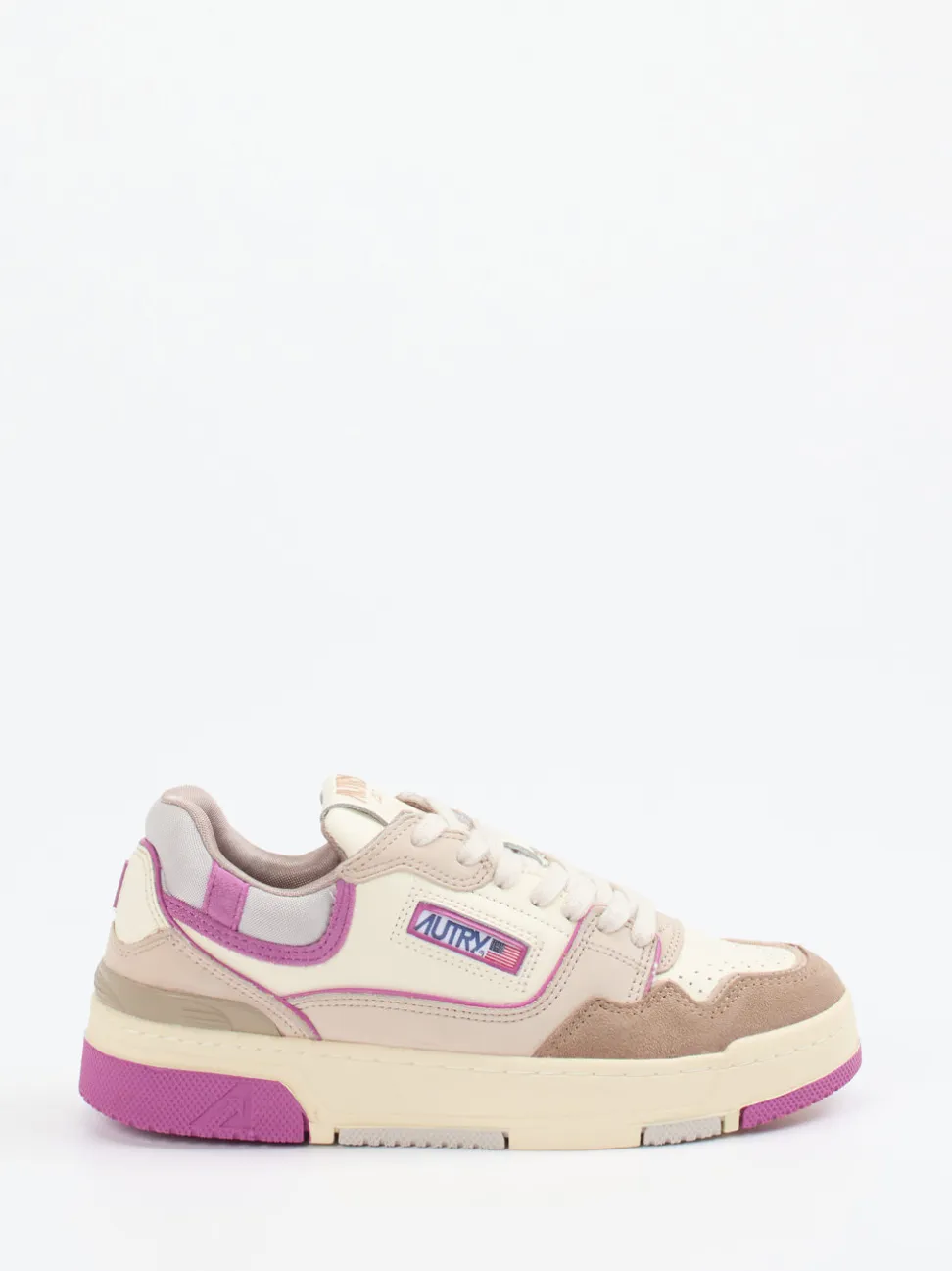 Autry – Sneaker aus Kalbleder Cremeweiß-Pink