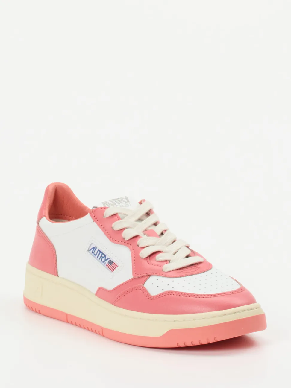 Autry – Sneaker aus Kalbleder Korallrosa-Weiß
