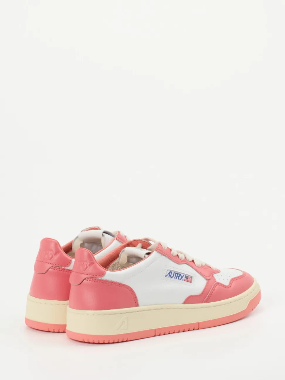 Autry – Sneaker aus Kalbleder Korallrosa-Weiß