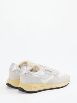 Autry – Sneaker aus Leder-Mesh-Mix in Beige