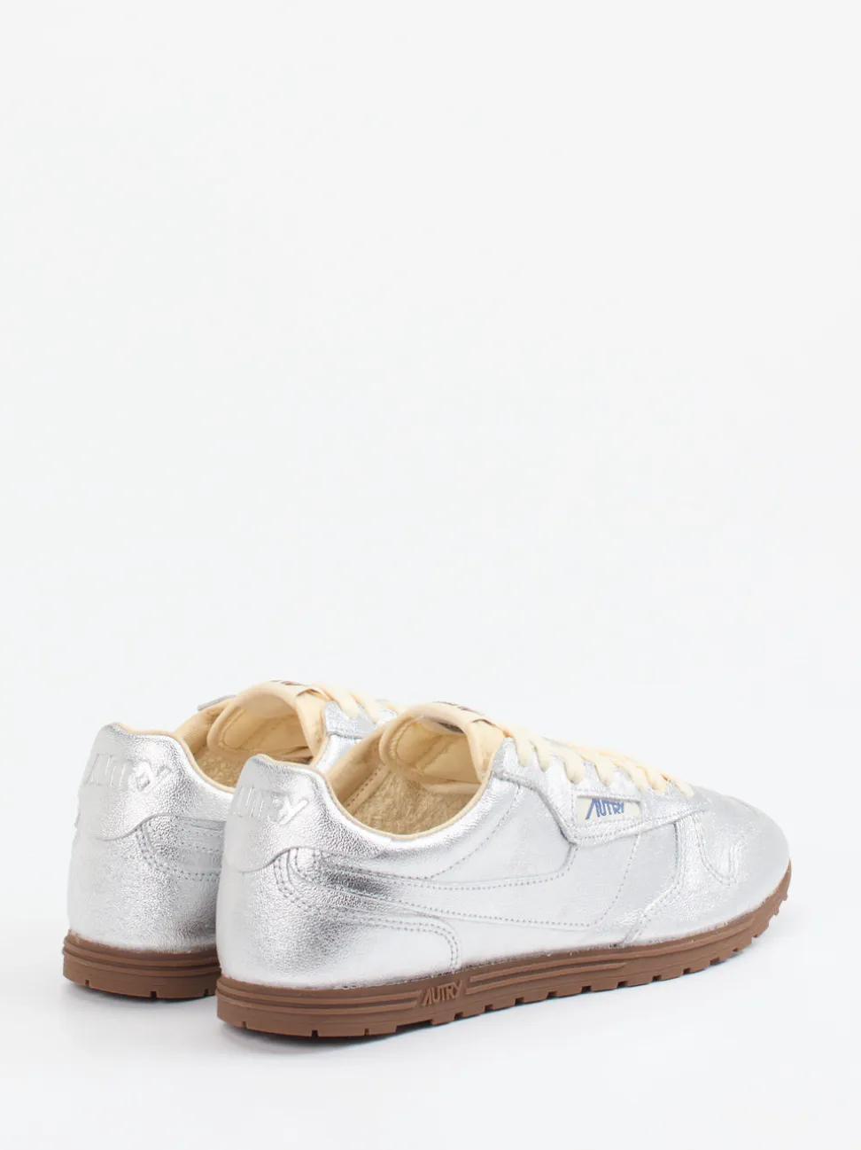 Autry – Sneaker aus Metallicleder silberfarben