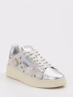 Autry – Sneaker aus Metallicleder silberfarben